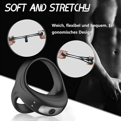 Vibrating Cock Ring for Men with Testicles Vibration, Silicone Cock Ring adult toy for men, Triangle Design Vibrating Cockring with multiple wearing methods for Longer Erections, Massager, Pennis Ring