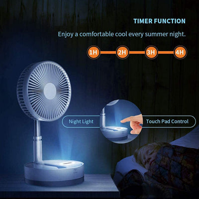 10000mAh Battery Operated Oscillating Fan, 8 Inch Portable Foldaway Fan, Rechargeable Desk Fan with 20H Work Time, 3 Speeds, Height Adjustment, Super Quiet for Home Camping Tent Travel Outdoor