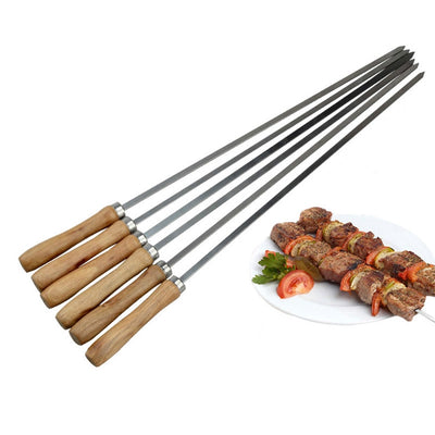 ODM Kebab Skewers Metal BBQ Set 5 Pcs (Pack 5) | Skewers Sticks Stainless Steel Flat Reusable BBQ Tools | BBQ Grilling Sticks for BBQ, Cocktail, Shish Kabob, Party Essentials - 45CM/17in