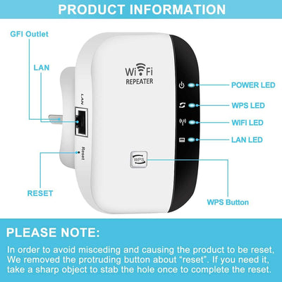 MyBrand Wifi Extender Booster for Home, Outdoor Internet Range - 300mbps with 2.4G Network Comes with Ethernet Lan Port Supports both Repeater & AP - Wireless Router Network Signal Boosters