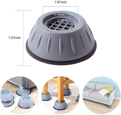 Washing Machine Feet Pads | Universal Rubber Feet for Washing Machine | Antivibration Feet for washing machine | Tumble Dryer/Shock Absorbers (Grey) [Energy Class A+++]
