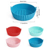 Air Fryer Silicone Pots 2 pack | 7.5" Silicon Air Fryer Liners | Reusable Silicone Pot | Greaseproof Airfryer Basket Rack Accessories | Silicone Tray for Home Kitchen (Blue)
